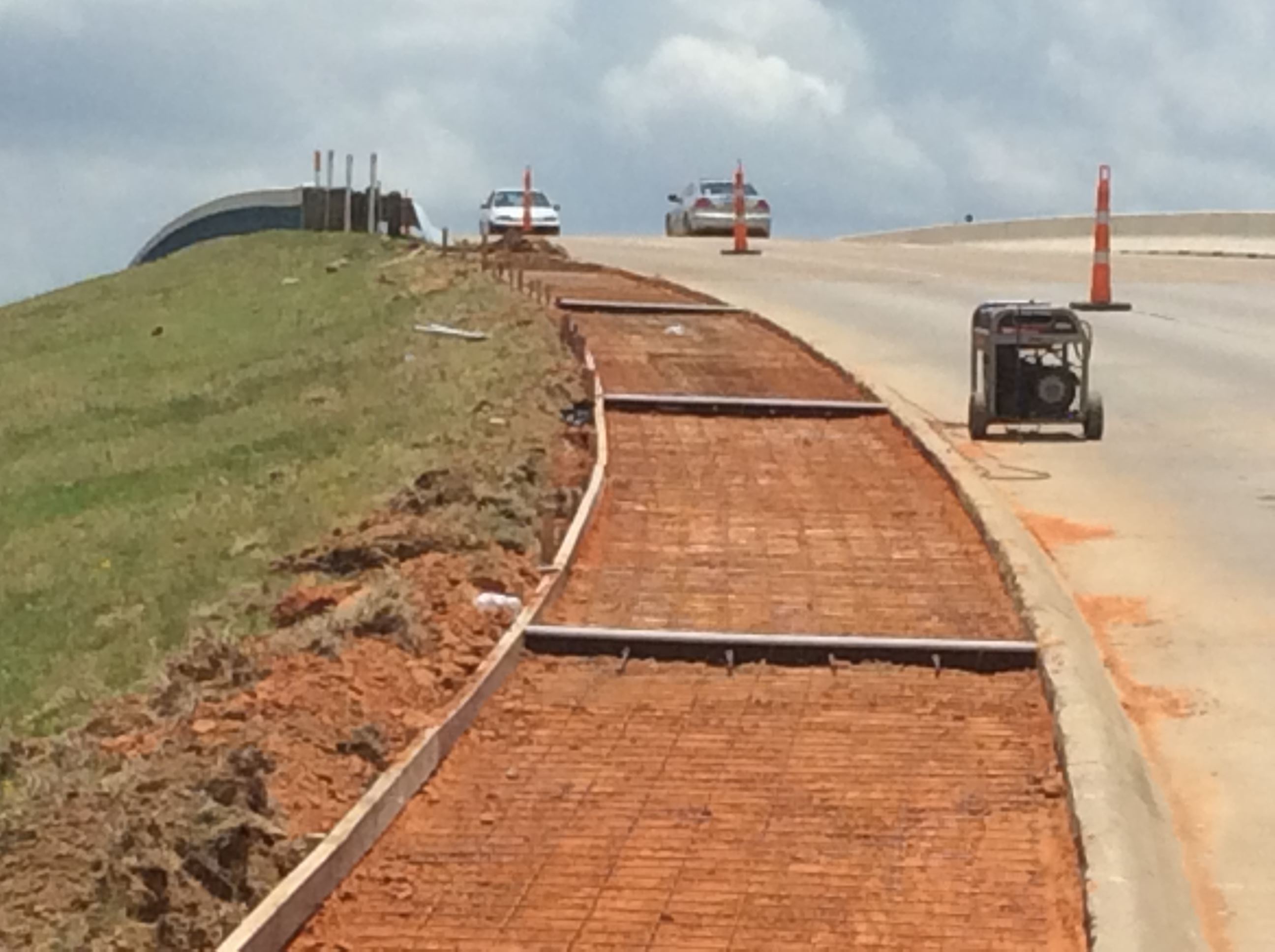 Sidewalk ready to be paved