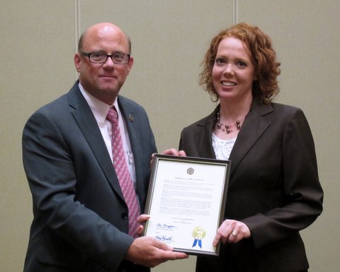20 Year Teen Court Anniversary Proclamation, Mayor Bob Bruggeman with Kristie Dempsey